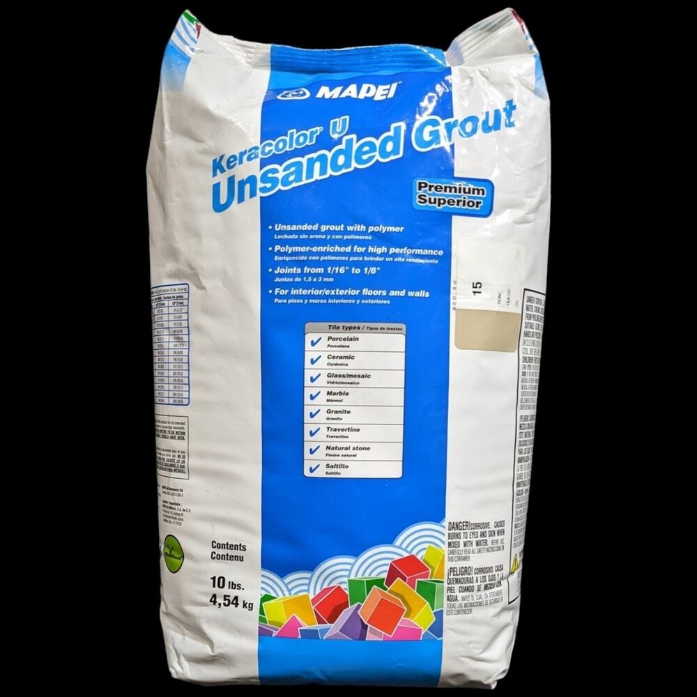 Mapei KeraColor Unsanded Grout Bone Color # 15 Premium Superior 10 Lb Bag NEW